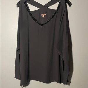 Juicy Couture Charcoal Cold Shoulder Blouse
